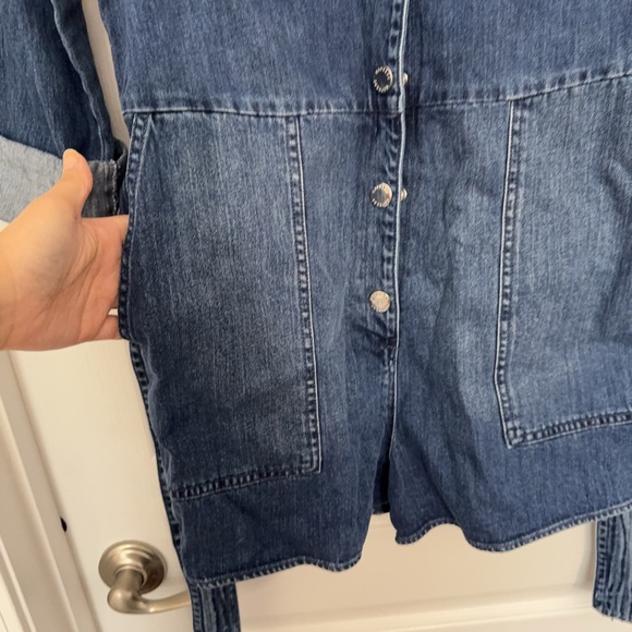 Express Women's Blue Denim Shirt short jumpsuit XS - Picture 9 of 13